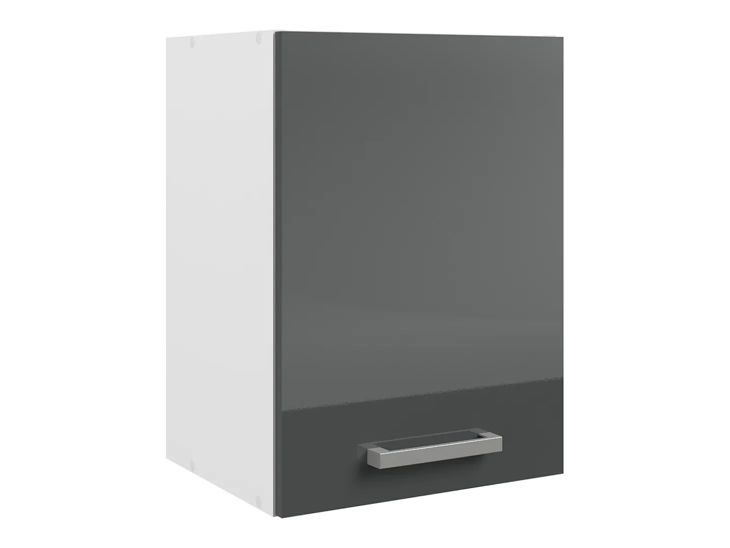 Cocina completa - Con encimera 240 cm - Gris brillante y Blanco - TRATTORIA