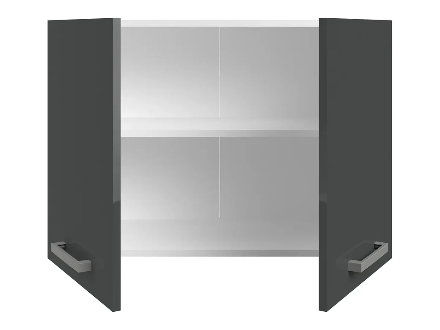 Cocina completa - Con encimera 240 cm - Gris brillante y Blanco - TRATTORIA