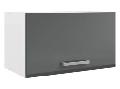 Cocina completa - Con encimera 240 cm - Gris brillante y Blanco - TRATTORIA