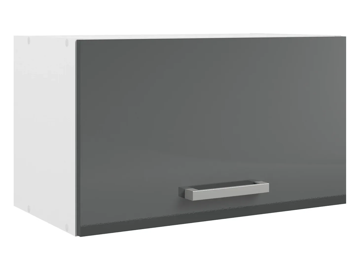 Cocina completa - Con encimera 240 cm - Gris brillante y Blanco - TRATTORIA