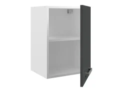 Cocina completa - Con encimera 240 cm - Gris brillante y Blanco - TRATTORIA