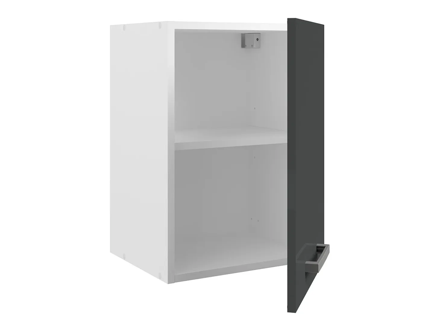 Cocina completa - Con encimera 240 cm - Gris brillante y Blanco - TRATTORIA