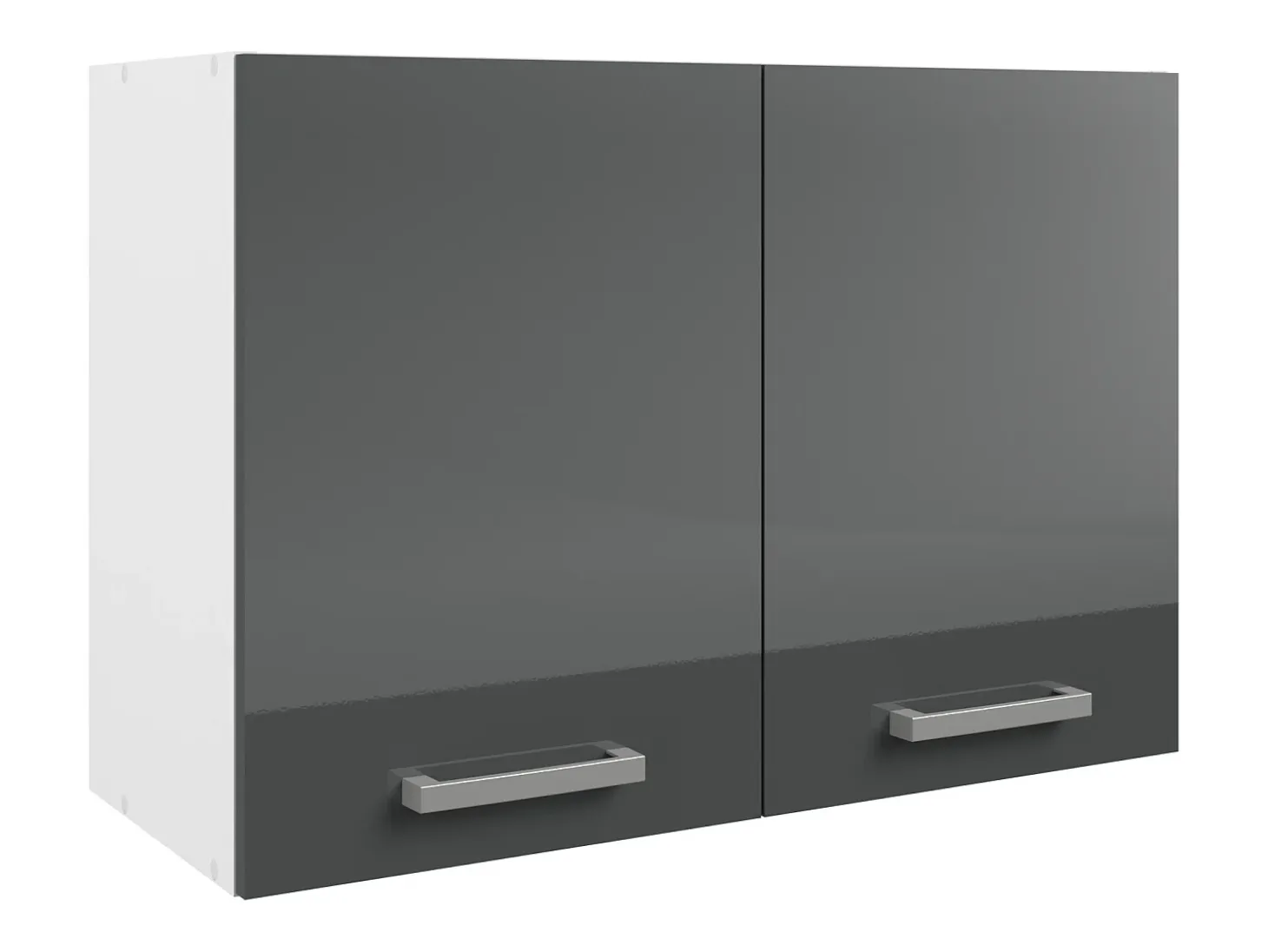 Cocina completa - Con encimera 240 cm - Gris brillante y Blanco - TRATTORIA