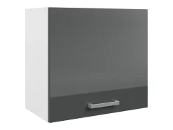 Cocina completa - Con encimera 240 cm - Gris brillante y Blanco - TRATTORIA
