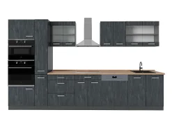 Cocina completa hormigón negro/antracita 350x60x81.6 r-line