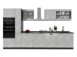 Cocina completa hormigón/antracita 350x60x81.6 r-line