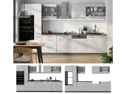 Cocina completa hormigón/antracita 350x60x81.6 r-line