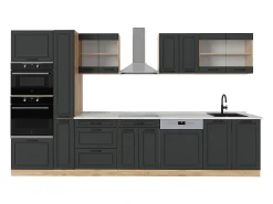 Cocina completa casa de campo antracita/roble dorado 350x60x81.6 r-line