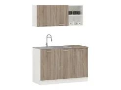 Cocina Completa haaus Ara, Roble Sonoma Oscuro/Blanco, L 120 cm