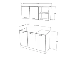 Cocina Completa haaus Ara, Roble Sonoma Oscuro/Blanco, L 120 cm
