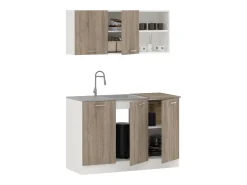 Cocina Completa haaus Ara, Roble Sonoma Oscuro/Blanco, L 120 cm