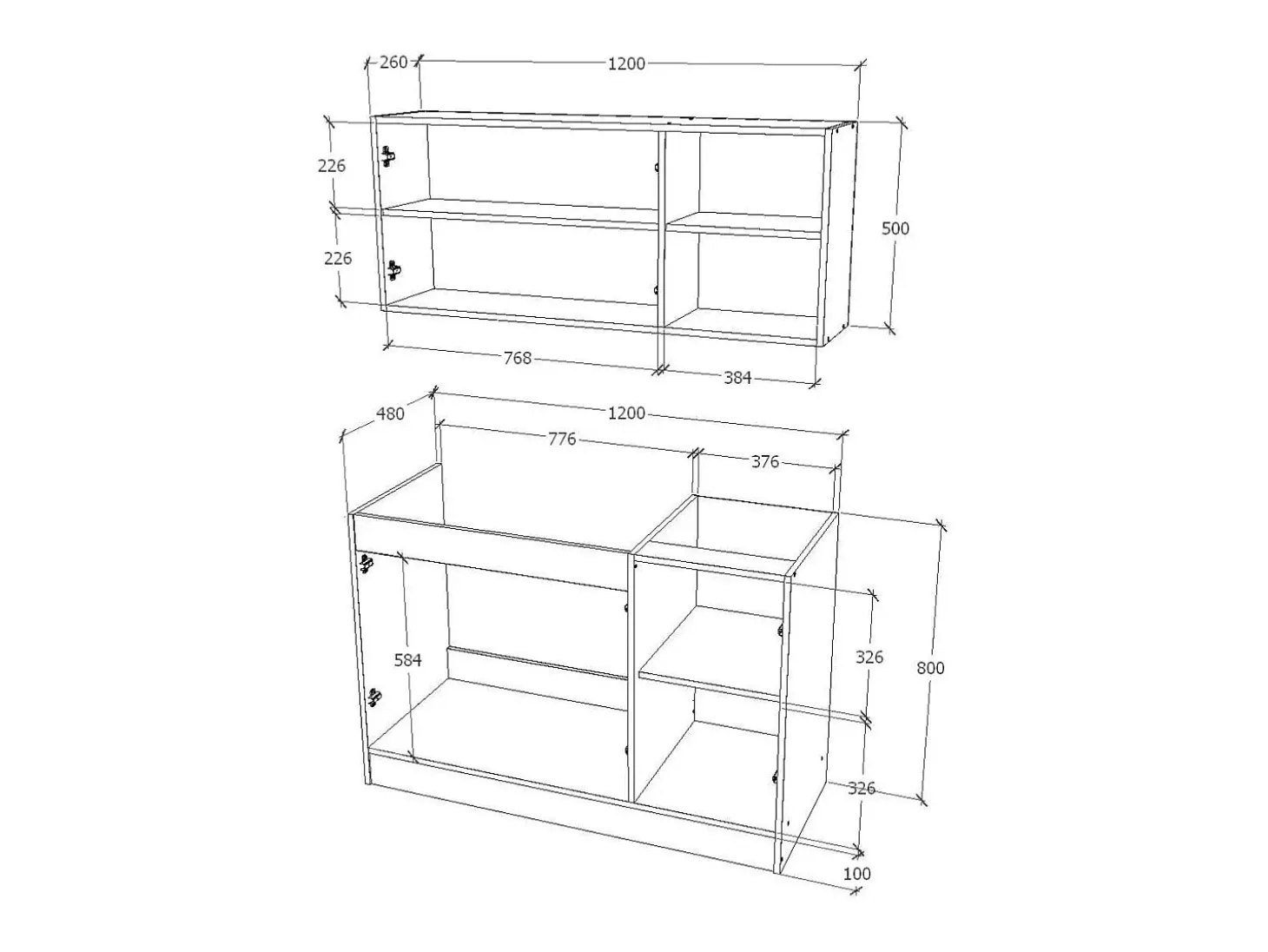 Cocina Completa haaus Ara, Roble Sonoma Oscuro/Blanco, L 120 cm