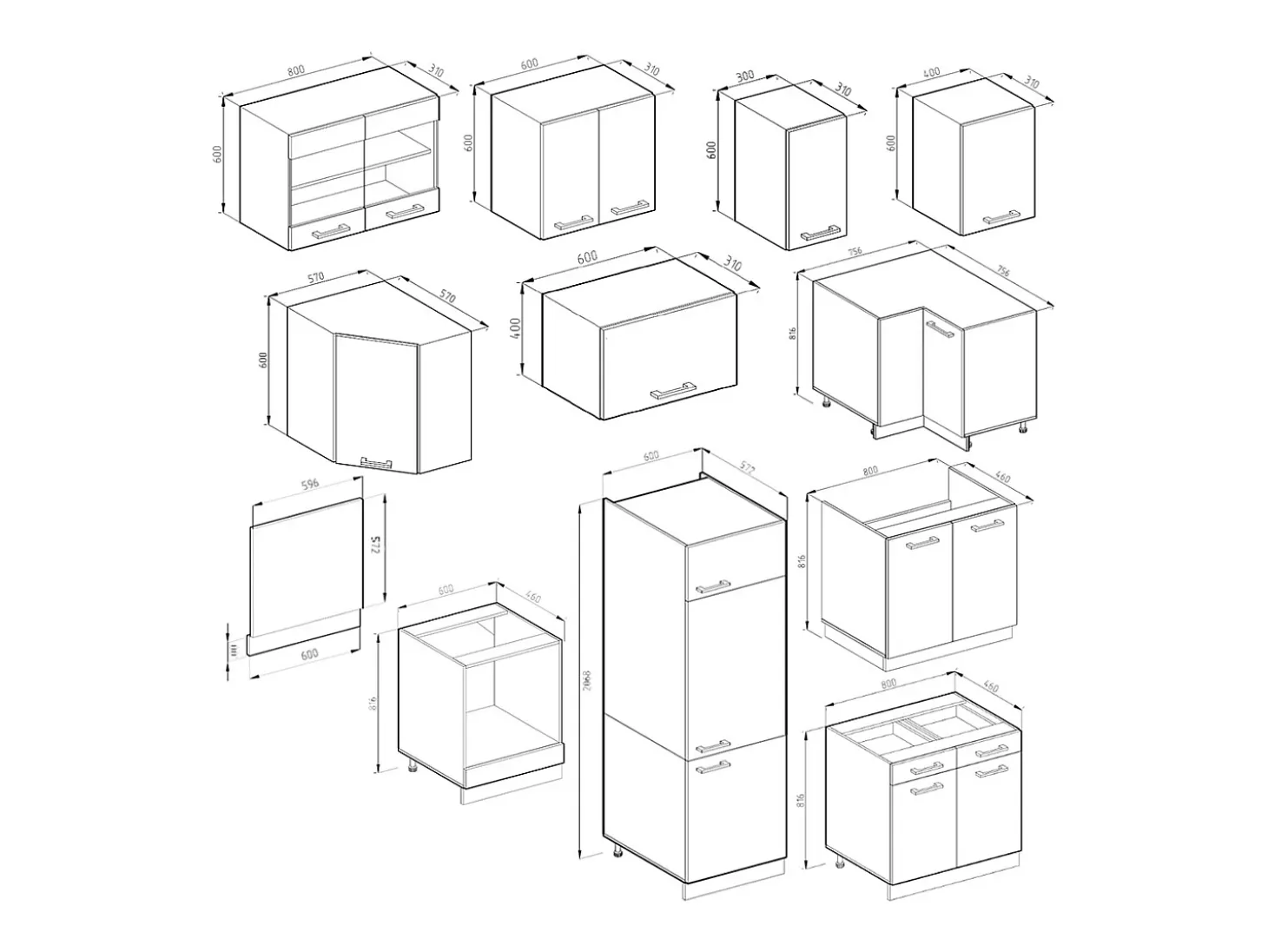 Cocina esquinera antracita brillo intenso/blanco 287x46x81.6 r-line