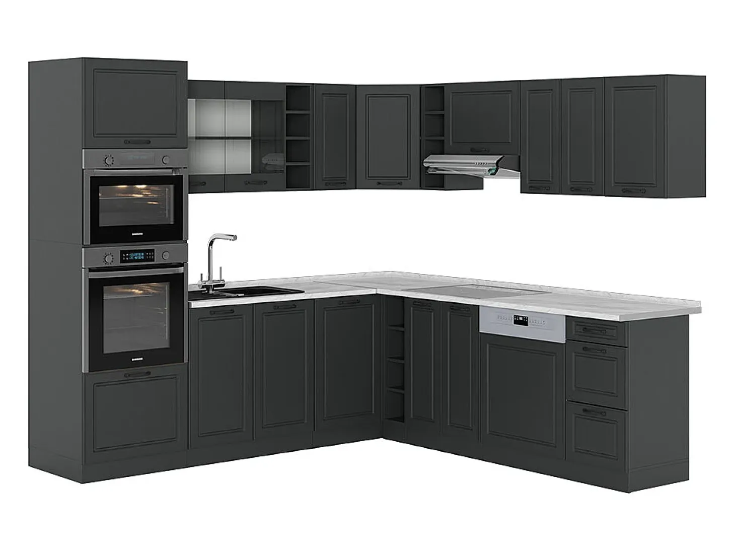 Cocina esquinera antracita casa de campo/antracita 247x60x81.6 r-line