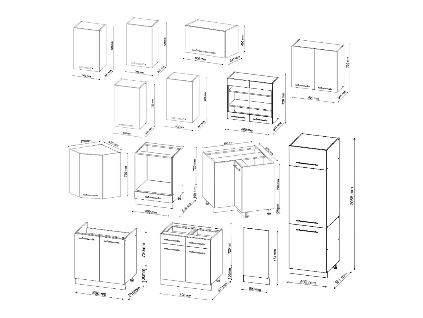 Cocina esquinera antracita-oro/blanco 287x46x81.6 fame-line