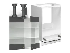 Cocina esquinera antracita-oro/blanco 287x46x81.6 fame-line