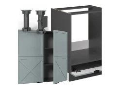 Cocina esquinera azul claro/gris antracita 287x46x81.6 fame-line