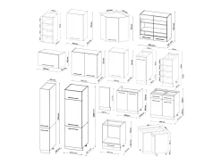 Cocina esquinera blanco brillo/antracita 347x60x81.6 fame-line