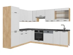 Cocina esquinera blanco casa de campo 287x46x81.6 fame-line