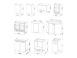 Cocina esquinera burdeos brillo intenso/antracita 190x60x81.6 fame-line