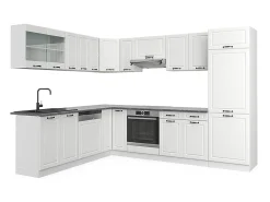 Cocina esquinera casa de campo blanca/blanca 287x46x81.6 r-line