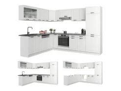 Cocina esquinera casa de campo blanca/blanca 287x46x81.6 r-line