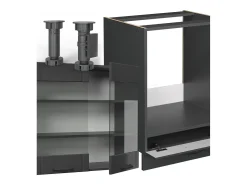 Cocina esquinera gris oscuro 287x60x81.6 fame-line