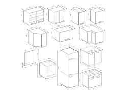 Cocina esquinera oro power roble/antracita 287x46x81.6 r-line