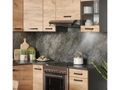 Cocina esquinera oro power roble/antracita 190x46x81.6 rick