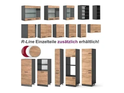 Cocina esquinera oro power roble/antracita 190x46x81.6 rick