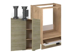 Cocina esquinera panel de roble/roble goldkraft 287x46x81.6 fame-line