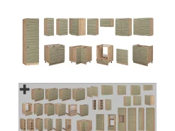 Cocina esquinera panel de roble/roble goldkraft 287x46x81.6 fame-line