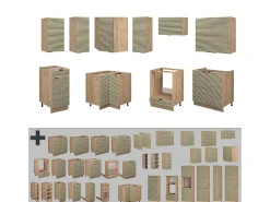 Cocina esquinera panel de roble/roble goldkraft 190x46x81.6 fame-line