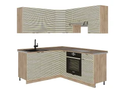 Cocina esquinera panel de roble/roble goldkraft 190x60x81.6 fame-line