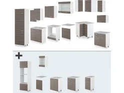 Cocina esquinera precioso gris/blanco 287x46x81.6 r-line