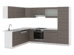 Cocina esquinera precioso gris/blanco 287x60x81.6 r-line