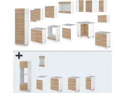 Cocina esquinera sonoma 287x46x81.6 r-line