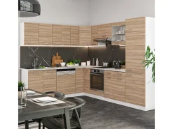 Cocina esquinera sonoma/blanco 287x60x81.6 r-line