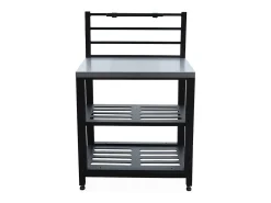 Cocina exterior de acero 2 estantes, 80cm negro