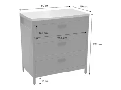 Cocina exterior de acero 3 cajones, 80cm verde