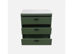 Cocina exterior de acero 3 cajones, 80cm verde
