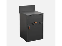 Cocina exterior de acero 2 puertas, 60cm negro