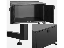 Cocina exterior de acero, 2 puertas, 80cm negro