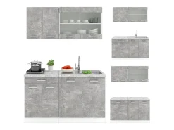 Cocina para solteros hormigón 140x60x81.6 r-line