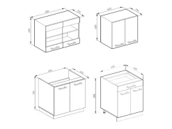Cocina para solteros hormigón 140x60x81.6 r-line