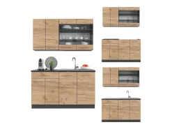 Cocina para solteros oro power roble/antracita 140x60x81.6 fame-line