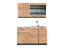 Cocina para solteros oro power roble/antracita 140x60x81.6 fame-line