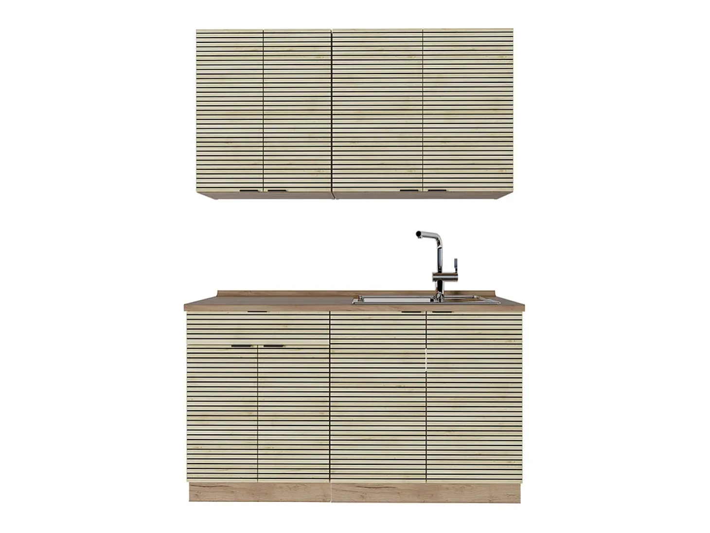 Cocina para solteros panel de roble/roble goldkraft 140x46x81.6 fame-line