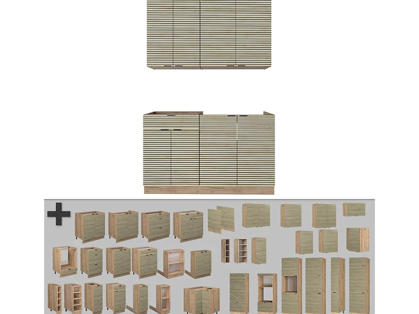 Cocina para solteros panel de roble/roble goldkraft 140x46x81.6 fame-line