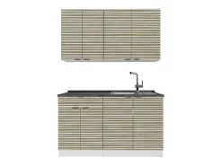 Cocina para solteros panel roble/blanco 140x60x81.6 fame-line